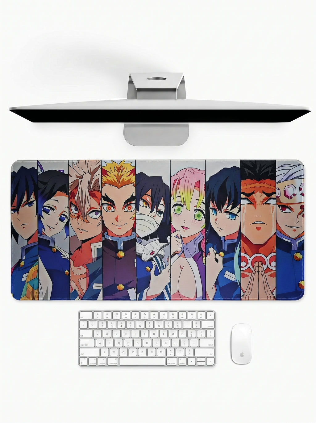 Hashira Legacy anime-inspired deskmat featuring legendary warrior character artwork and stitched edges