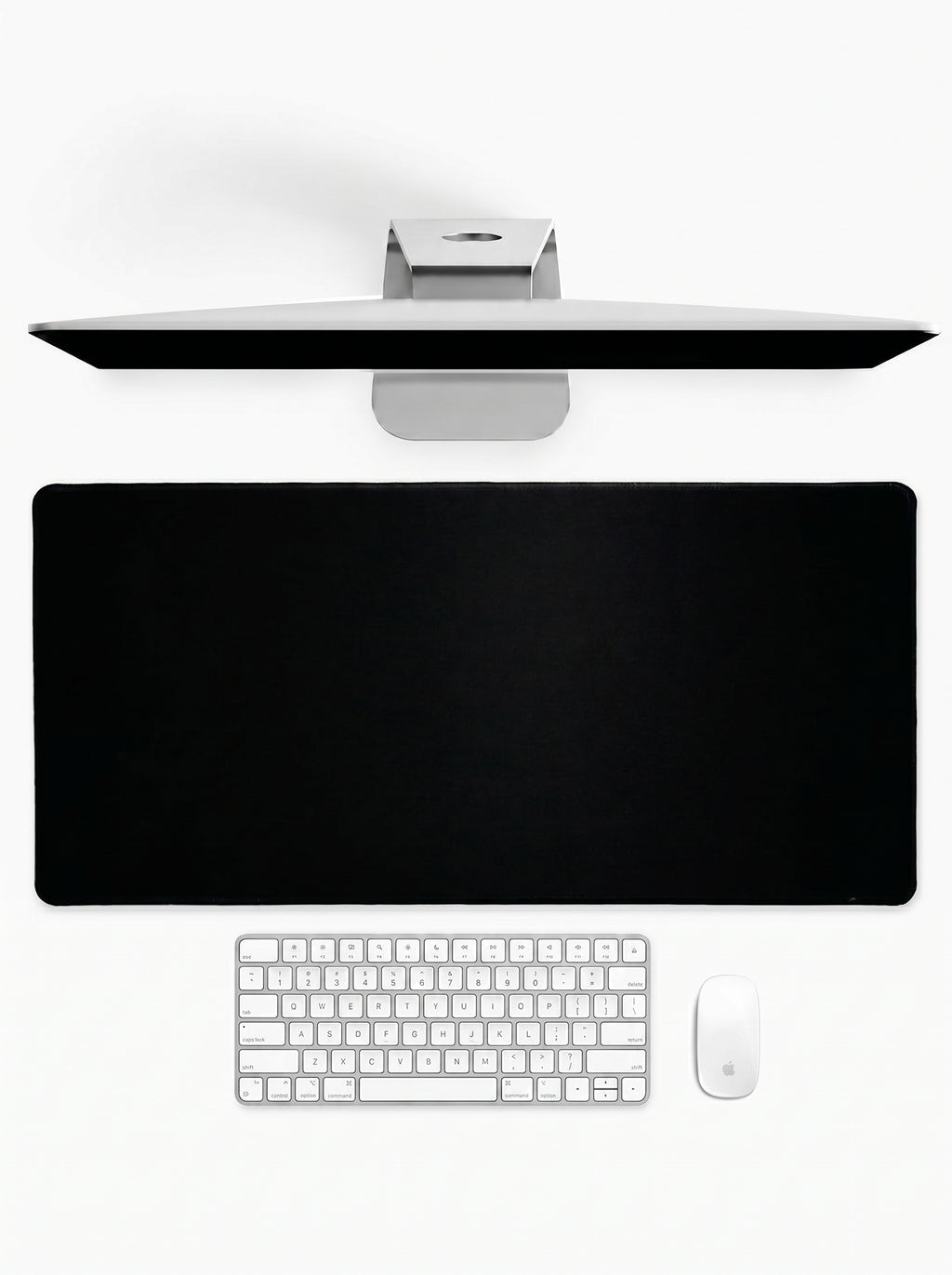 Jet Black deskmat featuring a minimalist all-black design