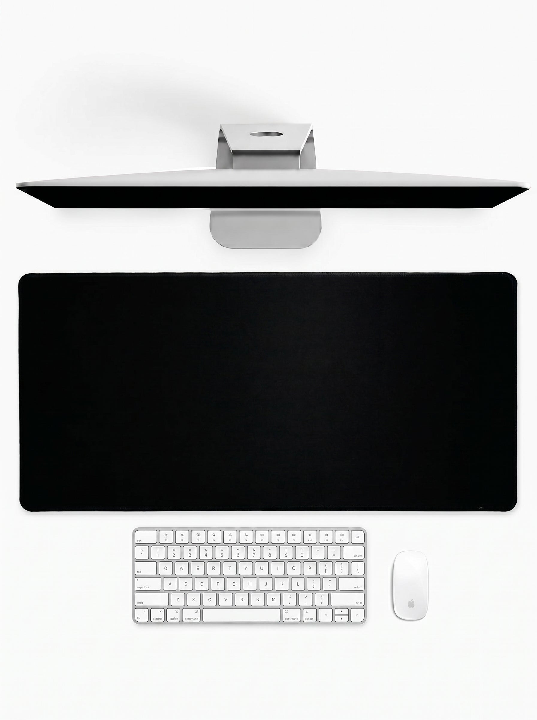 Jet Black deskmat featuring a minimalist all-black design