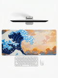 Midnight Vaporwave XL deskmat featuring colorful retro landscape artwork