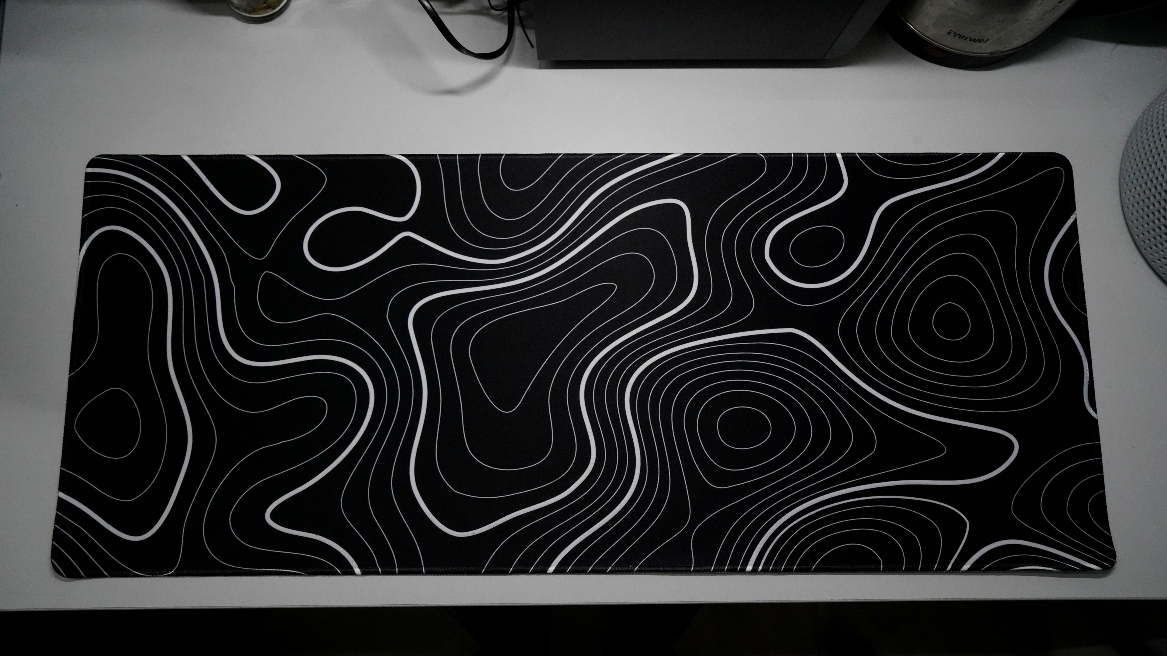 The Architect XL Topographic Desk Mat | Minimalist Stealth Edition