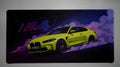 Neon Drift: The M4 Powerhouse - Premium Desk Mat (4mm)