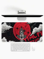 Rogue Ninja deskmat featuring a legendary shinobi beneath a crimson eye