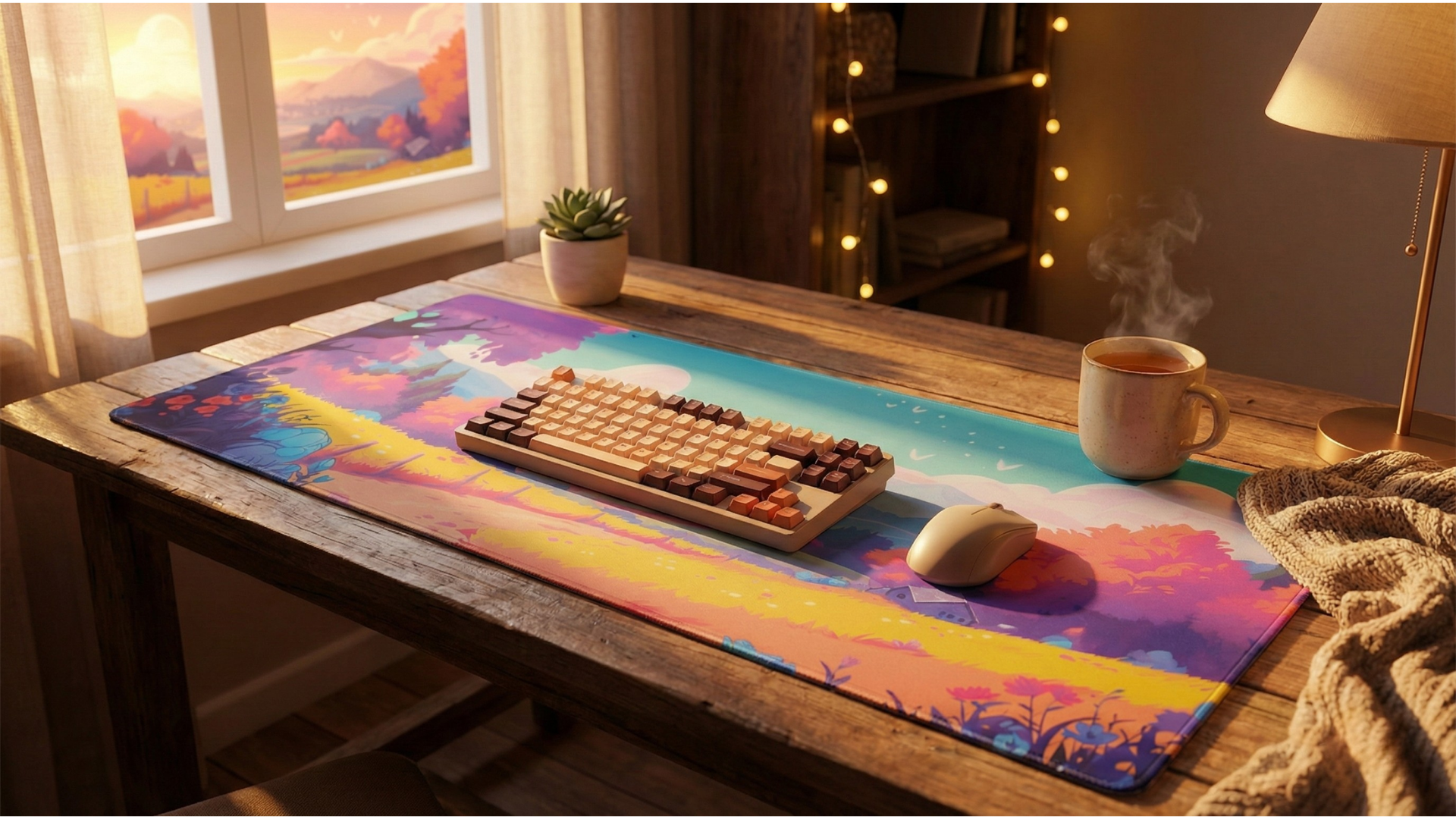 Pastel Horizon - Premium Desk Mat (4mm Thick)