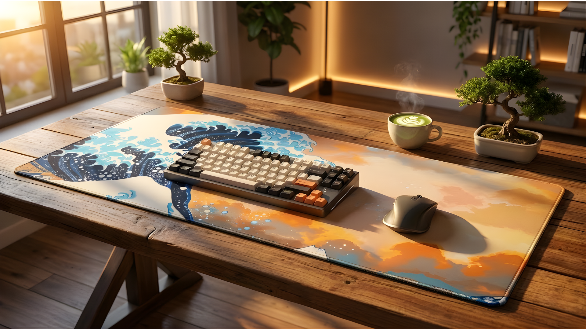 Midnight Vaporwave - Premium Desk Mat (4mm Thick)